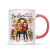 Fall Season Standing Best Friends Sisters Front Porch Personalized Mug