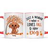 Fall Season Watercolor Cute Dogs Just Girl Who Loves Fall And Her Dogs Personalized Mug