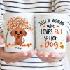 Fall Season Watercolor Cute Dogs Just Girl Who Loves Fall And Her Dogs Personalized Mug
