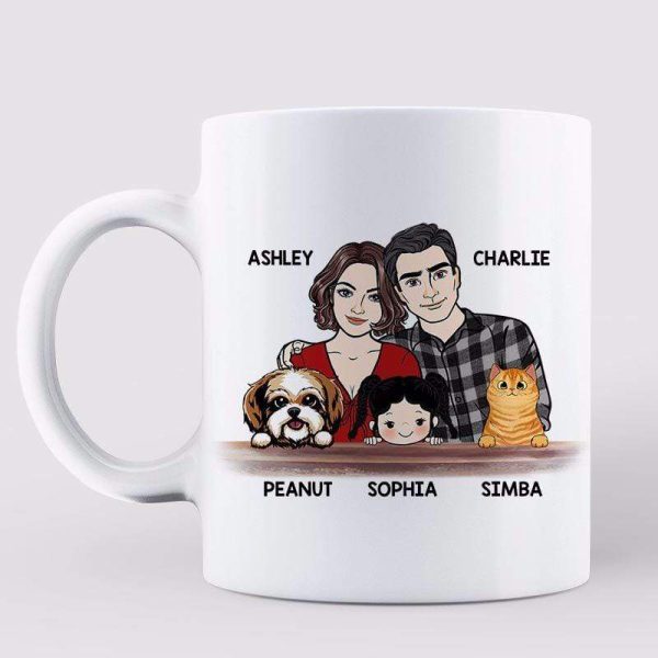 Family Couple Husband Wife Kids Dog Cat Personalized Mug