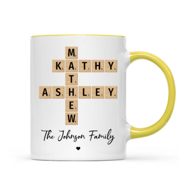 Family Crossword Puzzle Art Gift For Family Friends Personalized Mug