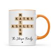 Family Crossword Puzzle Art Gift For Family Friends Personalized Mug