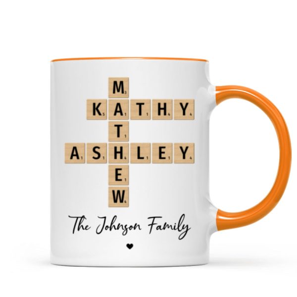 Family Crossword Puzzle Art Gift For Family Friends Personalized Mug