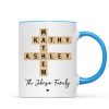 Family Crossword Puzzle Art Gift For Family Friends Personalized Mug