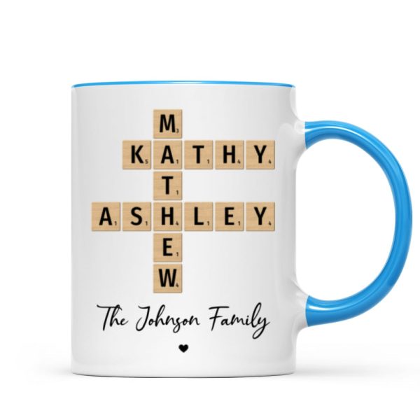 Family Crossword Puzzle Art Gift For Family Friends Personalized Mug