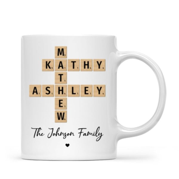 Family Crossword Puzzle Art Gift For Family Friends Personalized Mug
