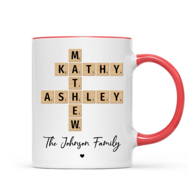Family Crossword Puzzle Art Gift For Family Friends Personalized Mug