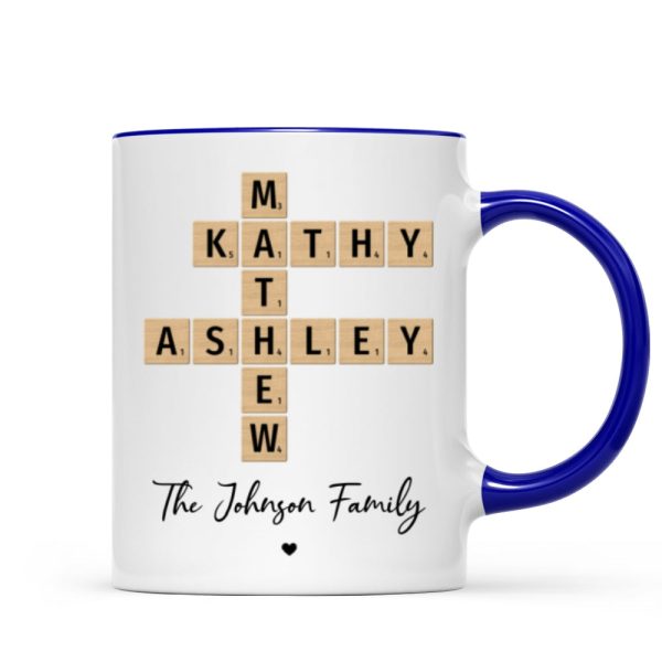 Family Crossword Puzzle Art Gift For Family Friends Personalized Mug