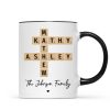 Family Crossword Puzzle Art Gift For Family Friends Personalized Mug