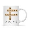 Family Crossword Puzzle Art Gift For Family Friends Personalized Mug