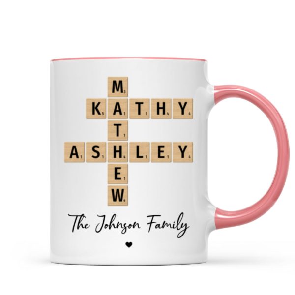Family Crossword Puzzle Art Gift For Family Friends Personalized Mug