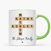 Family Crossword Puzzle Art Gift For Family Friends Personalized Mug