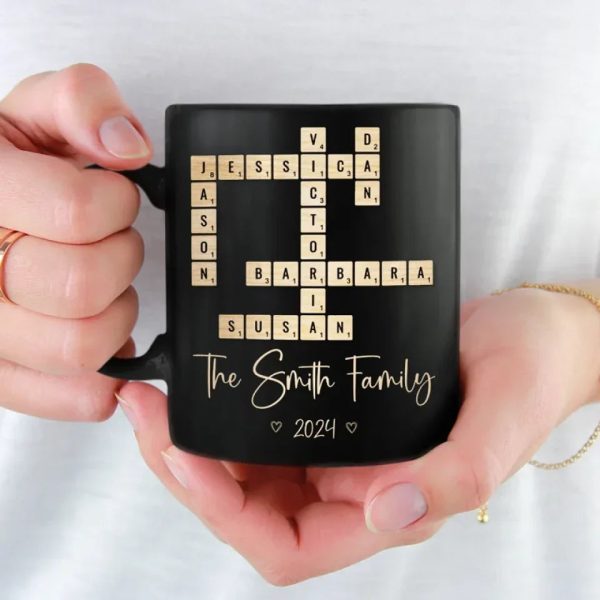 Family First - Family Personalized Custom Black Mug - Gift For Family Members