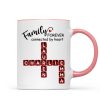 Family Forever Connected by Heart 3D Crystal Crossword - Personalized Mug - Sentimental Gift for for Loved Ones