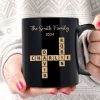 Family Forever Linked Together Crossword Puzzle Art Personalized Mug, Gift For Brothers, Sisters, Siblings, Family