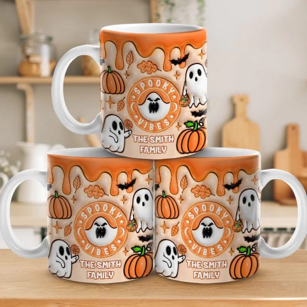 Family Of Boos And Haunts - Family Personalized Custom 3D Inflated Effect Printed Mug - Halloween Gift For Family Members