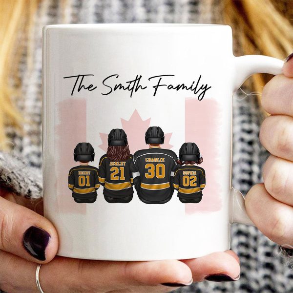 Family Team Sitting Hockey Personalized Mug, Canada Day Gift For Him, Gift For Husband, Gift For Family