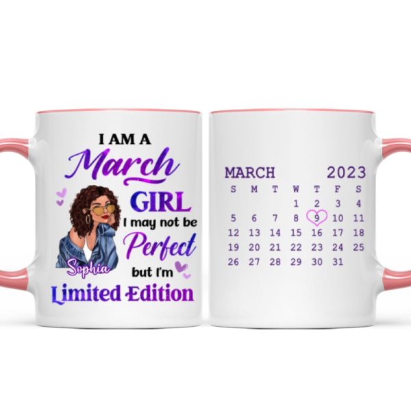 Fashion Girl Limited Edition Birthday Gift Calendar Date Personalized Mug