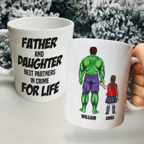 Father And Son Best Partners In Crime For Life Personalized Mug, Gift For Family