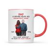 Father Daughter Son Standing Back View Personalized Mug, Father's Day Gift For Dad, Husband, Grandpa