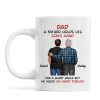 Father Daughter Son Standing Back View Personalized Mug, Father's Day Gift For Dad, Husband, Grandpa