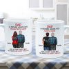 Father Daughter Son Standing Back View Personalized Mug, Father's Day Gift For Dad, Husband, Grandpa
