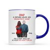 Father Daughter Son Standing Back View Personalized Mug, Father's Day Gift For Dad, Husband, Grandpa