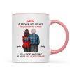 Father Daughter Son Standing Back View Personalized Mug, Father's Day Gift For Dad, Husband, Grandpa