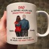 Father Daughter Son Standing Back View Personalized Mug, Father's Day Gift For Dad, Husband, Grandpa