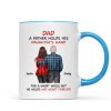 Father Daughter Son Standing Back View Personalized Mug, Father's Day Gift For Dad, Husband, Grandpa