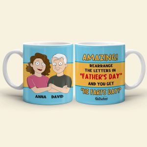 Father Day Amazing! - Personalized White Mug - Gift For Dad - Family Guys