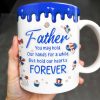 Father, You May Hold Our Hands For A While But Hold Our Hearts Forever, American Flag Balloon, Top Hat - Personalized Custom Coffee Mug - DAD111_MG