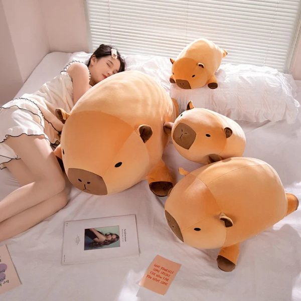 Fatty Long Capybara Plush Pillow - Kawaii Round Aquatic Cartoon Bolster Gift