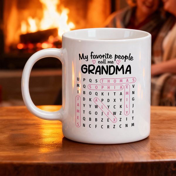 Favorite People Call Me Grandma Word Search Puzzle - Personalized Mug - Mother's Day Gift For Grandma