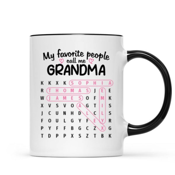 Favorite People Call Me Grandma Word Search Puzzle - Personalized Mug - Mother's Day Gift For Grandma