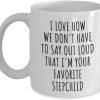 Favorite Stepchild Coffee Mug Funny Gift for Stepmom Stepdad from Stepdaughter Stepson, Mothers Day Birthday Gift