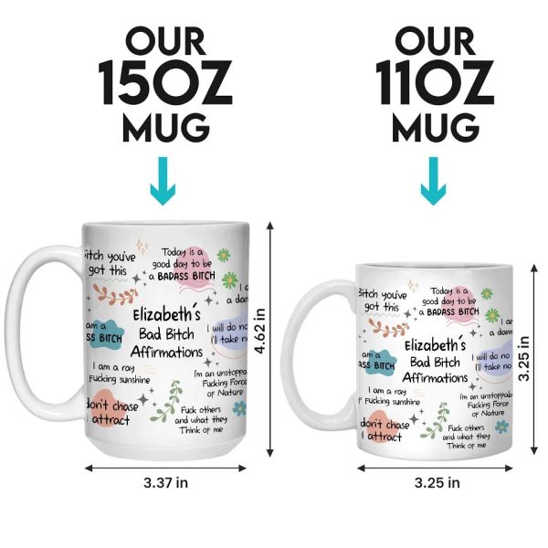 Fearless Self-Love Affirmations - Friend Personalized Custom Mug - Christmas Gift, Birthday Gift For Best Friends, Family Members, Coworkers, Yourself