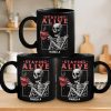 Feeling Fabulous, Down To The Bone - Family Personalized Custom Black Mug - Halloween Gift For Family Members