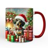 Festive Dachshund Delight Personalized Mug, Joyful Christmas Gift with Custom Name