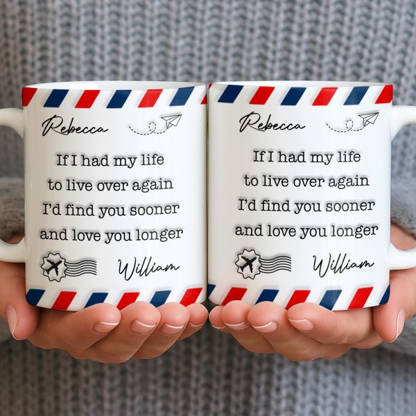 Find You Sooner And Love You Longer With Mail Envelope And Star - Personalized Custom Coffee Mug - CPL1109_MG