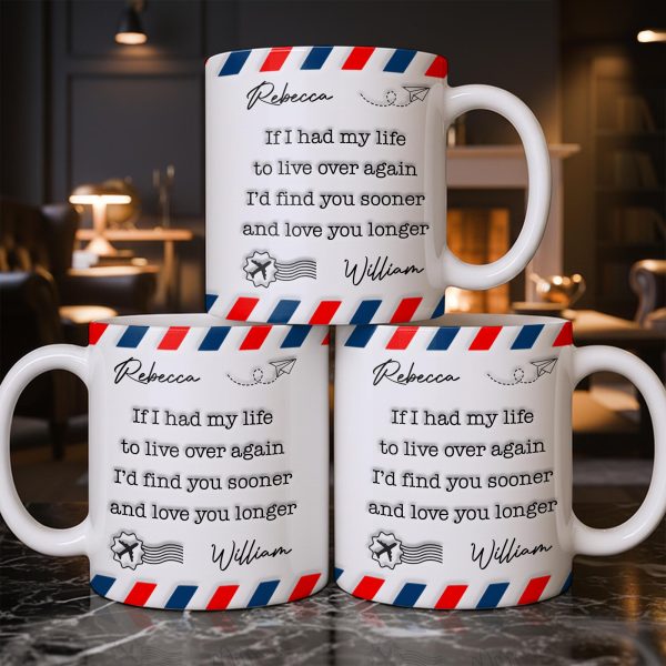 Find You Sooner And Love You Longer With Mail Envelope And Star - Personalized Custom Coffee Mug - CPL1109_MG