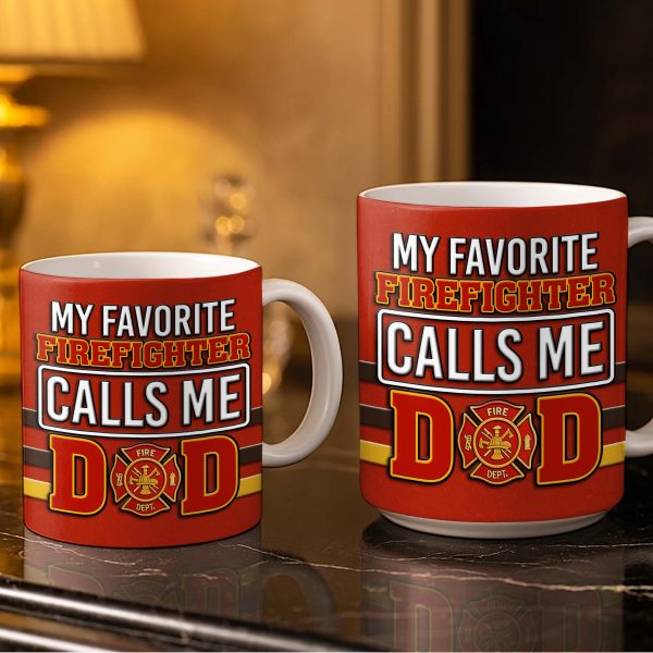 Fire Department 365 Days On Duty Badge and Tools - Personalized Custom Coffee Mug - DAD272_MG