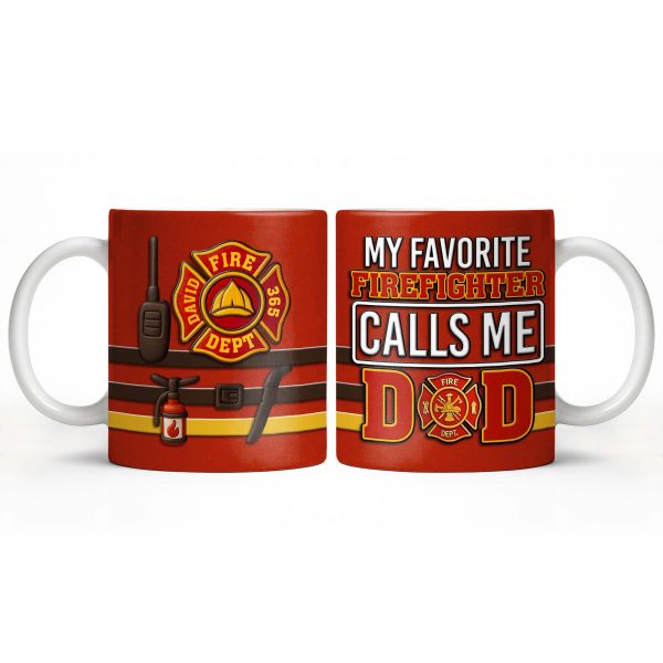 Fire Department 365 Days On Duty Badge and Tools - Personalized Custom Coffee Mug - DAD272_MG
