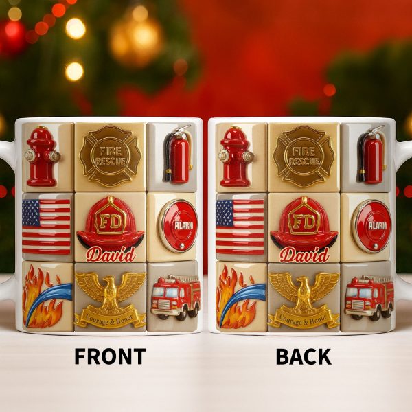 Fire Rescue Courage & Honor Firefighter Essentials - Personalized Custom Coffee Mug - FIF040_MG