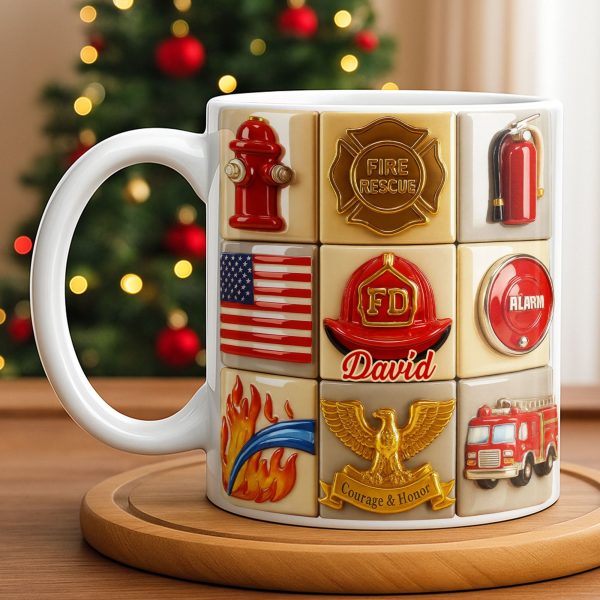 Fire Rescue Courage & Honor Firefighter Essentials - Personalized Custom Coffee Mug - FIF040_MG