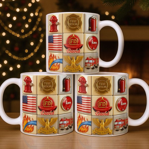 Fire Rescue Courage & Honor Firefighter Essentials - Personalized Custom Coffee Mug - FIF040_MG