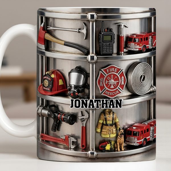 Fire Rescue Themed Personalized Coffee Mug - Personalized Custom Coffee Mug - FIF050_MG