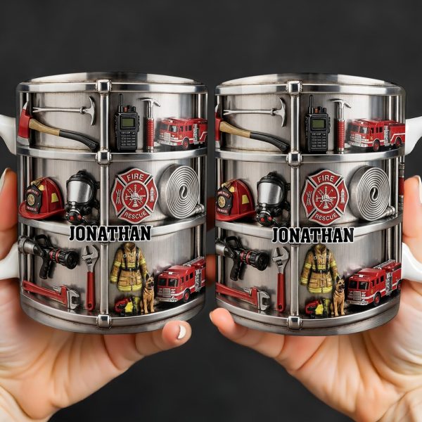 Fire Rescue Themed Personalized Coffee Mug - Personalized Custom Coffee Mug - FIF050_MG