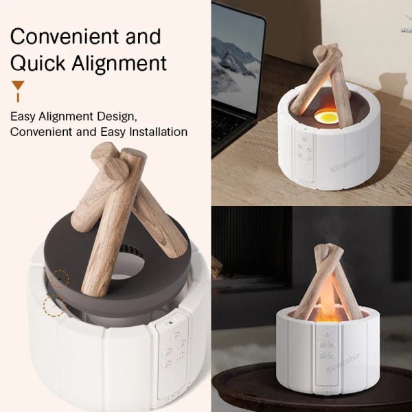 Firecamp Simulated Flame Aroma Diffuser: Ultrasonic Mist & Led Essential Oil Humidifier