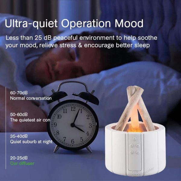 Firecamp Simulated Flame Aroma Diffuser: Ultrasonic Mist & Led Essential Oil Humidifier